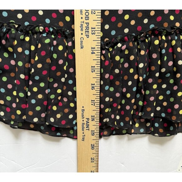 VTG Moschino Y2K Silk Ruffle Mini Skirt Polka Dots Size 4 Cheap And Chic READ - Picture 6 of 10